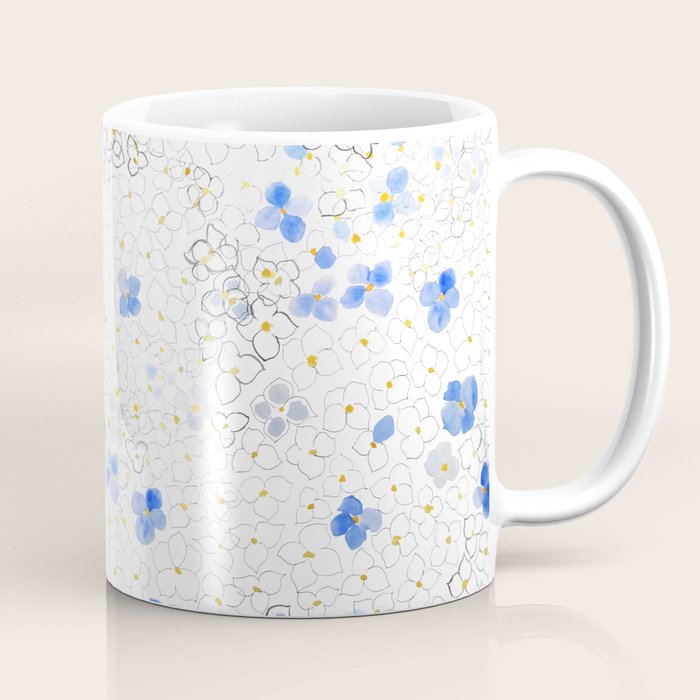 blue abstract hydrangea pattern Coffee Mug Gallery Image 1