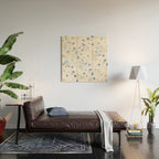 blue abstract hydrangea pattern Wood Wall Art Gallery Image 2