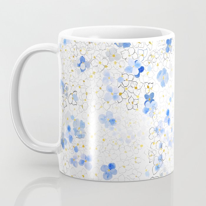 blue abstract hydrangea pattern Coffee Mug Gallery Image 3