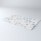 blue abstract hydrangea pattern Rug Gallery Image 3