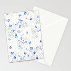 blue abstract hydrangea pattern Stationery Card Gallery Image 2