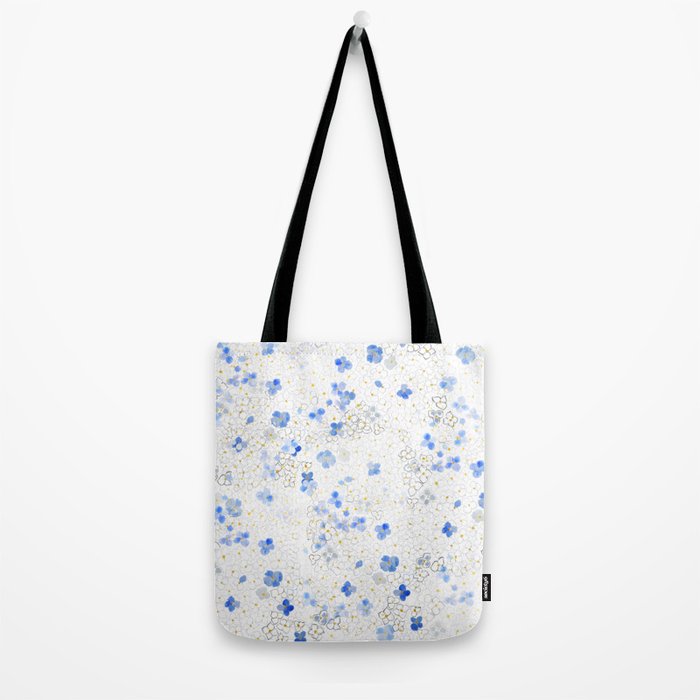 blue abstract hydrangea pattern Tote Bag Gallery Image 2