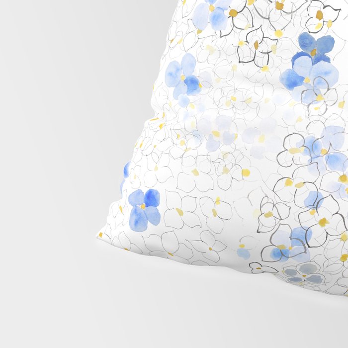 blue abstract hydrangea pattern Pillow Sham Gallery Image 4