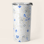 blue abstract hydrangea pattern Travel Mug Gallery Image 2