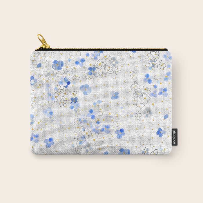 blue abstract hydrangea pattern Carry All Pouch Gallery Image 1