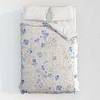 blue abstract hydrangea pattern Comforter Gallery Image 6
