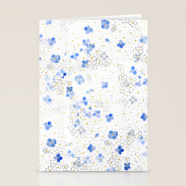 blue abstract hydrangea pattern Stationery Card Gallery Image 2