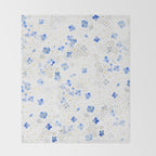blue abstract hydrangea pattern Throw Blanket Gallery Image 2