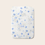 blue abstract hydrangea pattern Bath Mat Gallery Image 1