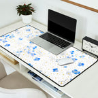 blue abstract hydrangea pattern Desk Mat Gallery Image 2