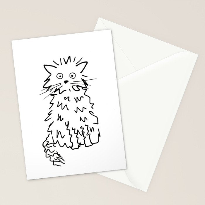 Fluffy cat Stationery Card Gallery Image 2