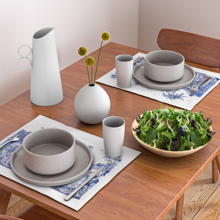 Chinoiserie Blue Landscape Placemat Gallery Image 2