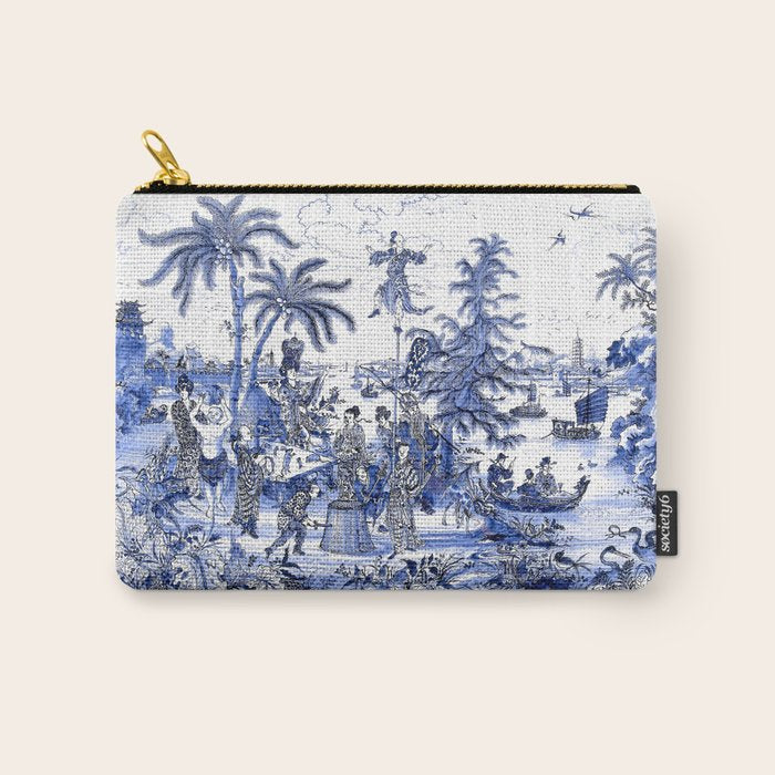 Chinoiserie Blue Landscape Carry All Pouch Gallery Image 1
