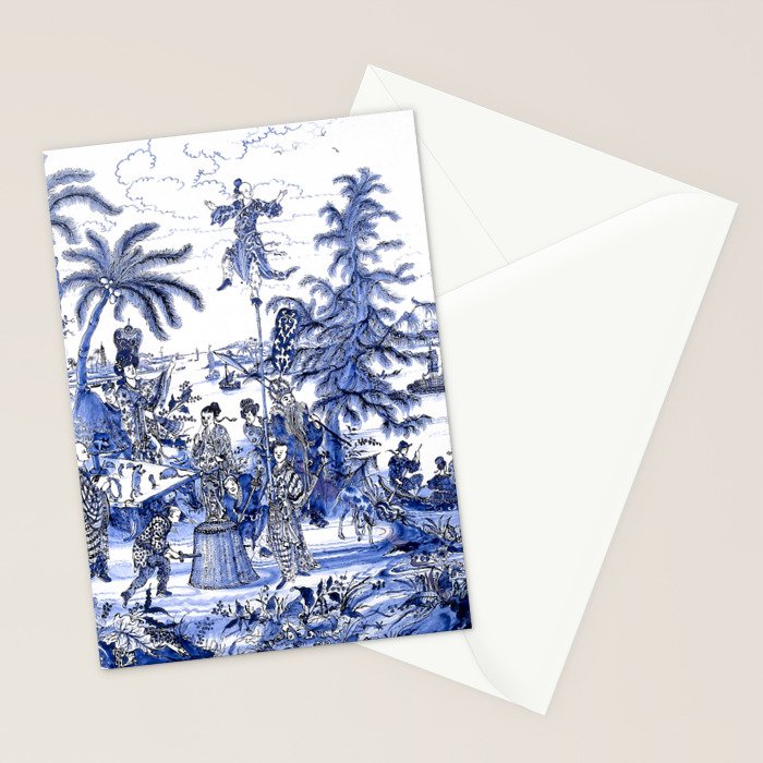 Chinoiserie Blue Landscape Stationery Card Gallery Image 2