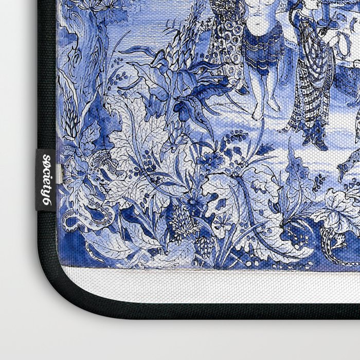 Chinoiserie Blue Landscape Laptop Sleeve Gallery Image 3