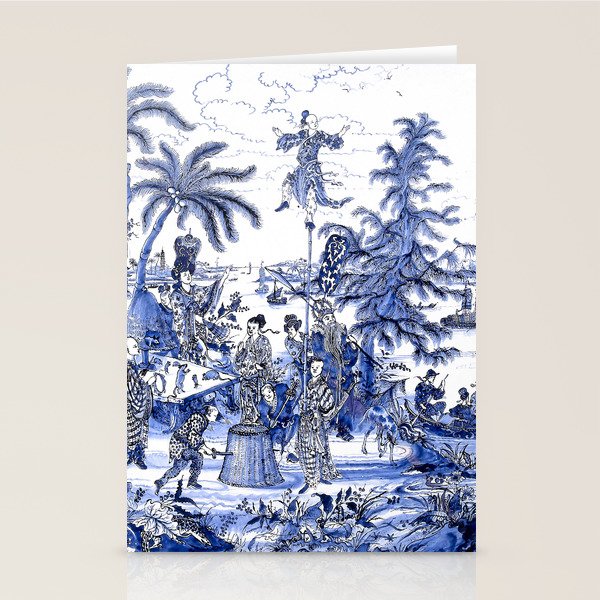 Chinoiserie Blue Landscape Stationery Card Gallery Image 2