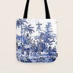 Chinoiserie Blue Landscape Tote Bag Gallery Image 1