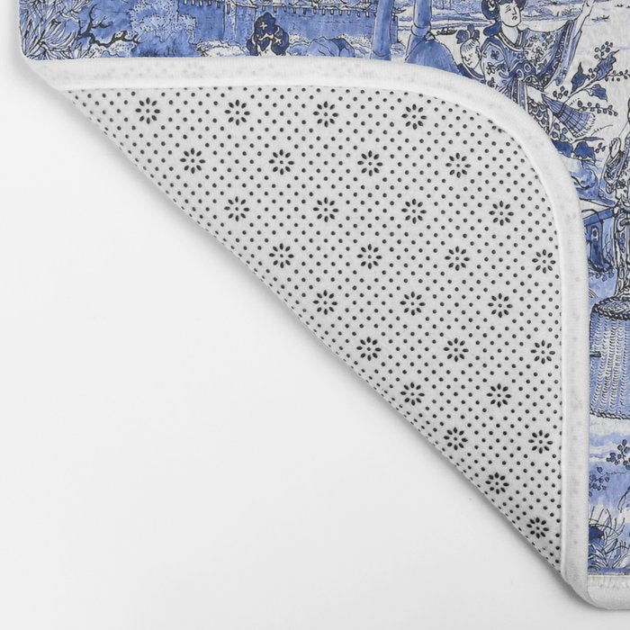 Chinoiserie Blue Landscape Bath Mat Gallery Image 2