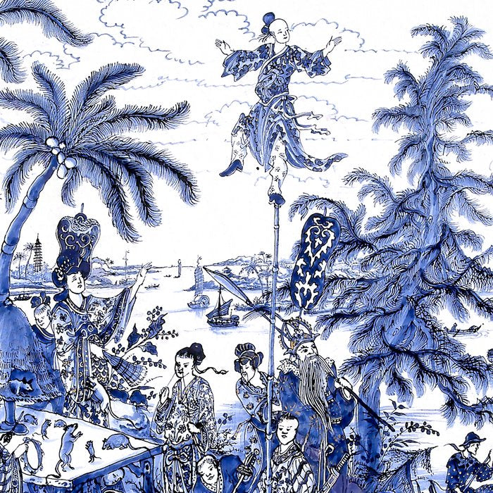 Chinoiserie Blue Landscape Coffee Mug Gallery Image 2