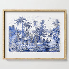 Chinoiserie Blue Landscape Serving Tray Gallery Image 1