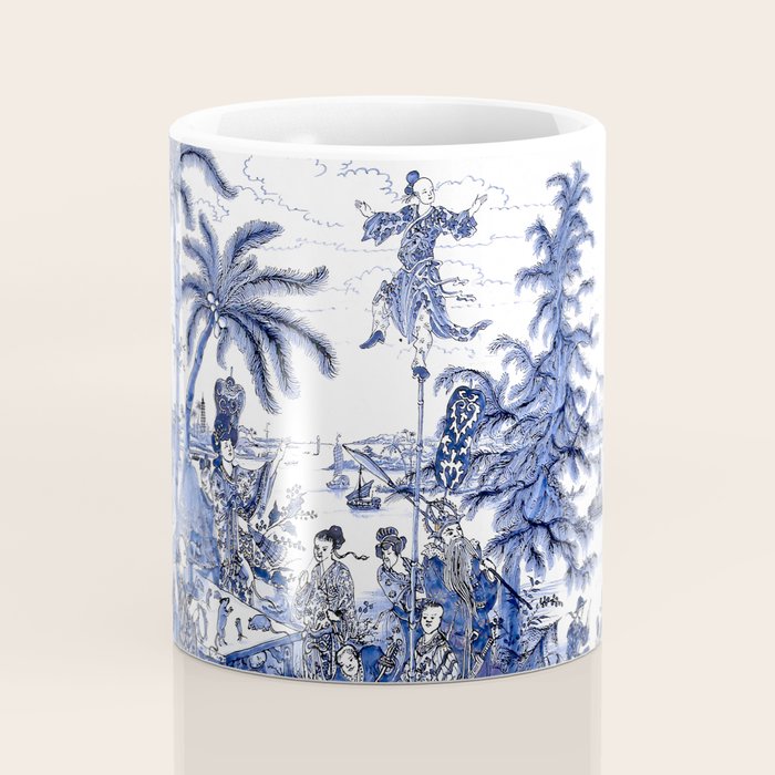 Chinoiserie Blue Landscape Coffee Mug Gallery Image 4