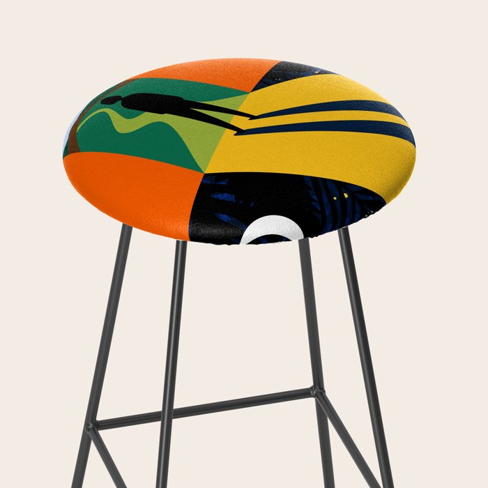 The Path Ahead, Abstract Concept Positivity Growth Mindset People, Eclectic Inspire Bohemian Contemporary Modern Pop Art Stool Gallery Image 2