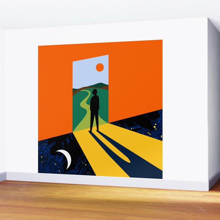 The Path Ahead, Abstract Concept Positivity Growth Mindset People, Eclectic Inspire Bohemian Contemporary Modern Pop Art Wall Mural Gallery Image 2