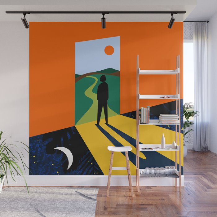 The Path Ahead, Abstract Concept Positivity Growth Mindset People, Eclectic Inspire Bohemian Contemporary Modern Pop Art Wall Mural Gallery Image 1