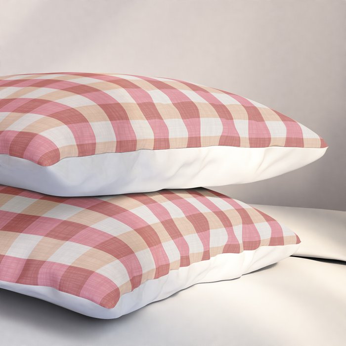 Cozy Gingham in Pink Pillow Sham Gallery Image 3