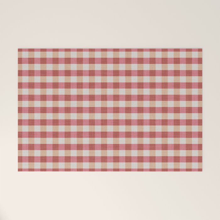 Cozy Gingham in Pink Welcome Mat Gallery Image 1