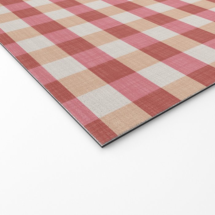 Cozy Gingham in Pink Welcome Mat Gallery Image 2