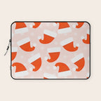 Santa Hats and Snowflakes on Pink Background Laptop Sleeve Gallery Image 1