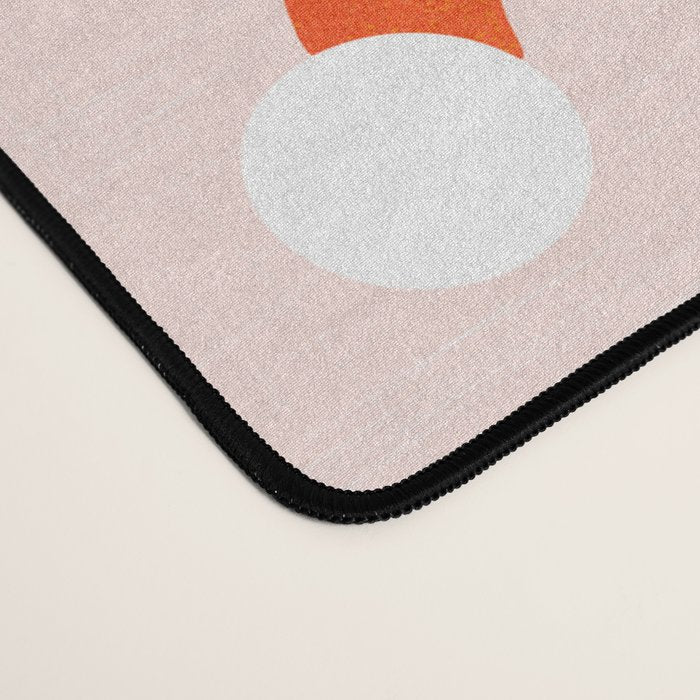 Santa Hats and Snowflakes on Pink Background Desk Mat Gallery Image 4