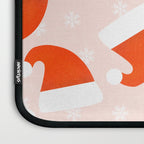 Santa Hats and Snowflakes on Pink Background Laptop Sleeve Gallery Image 3