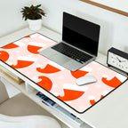 Santa Hats and Snowflakes on Pink Background Desk Mat Gallery Image 2