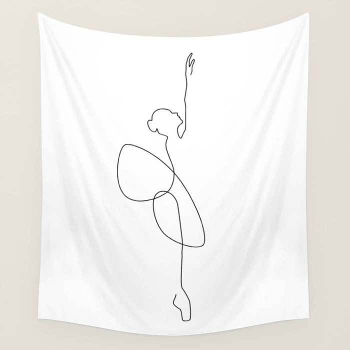 Line Ballerina Wall Tapestry Gallery Image 4