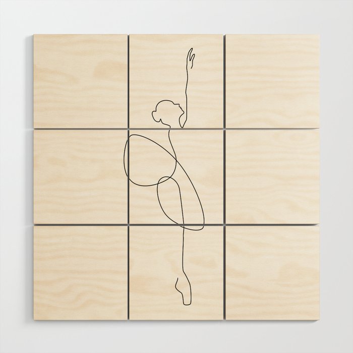 Line Ballerina Wood Wall Art Gallery Image 1