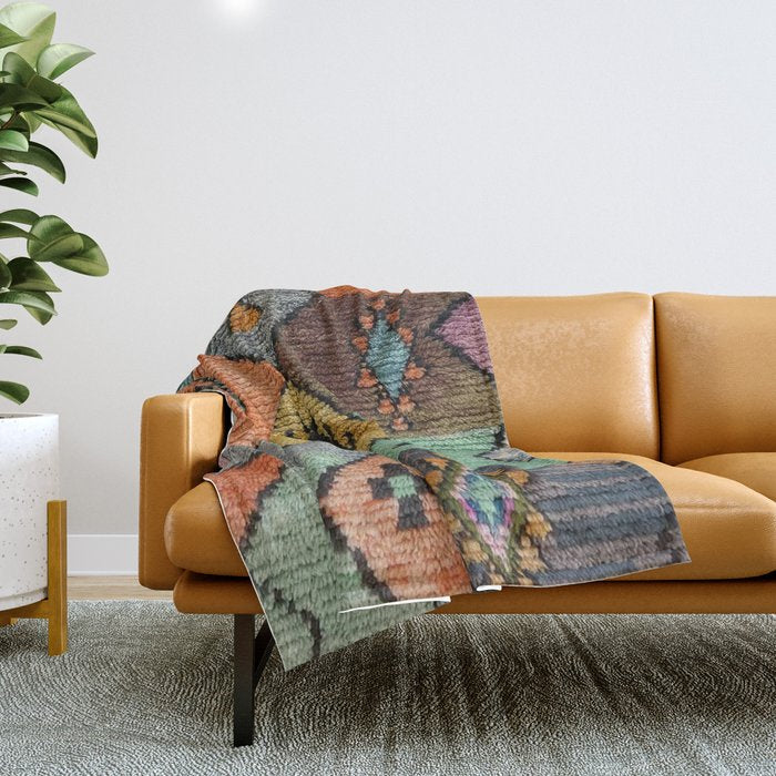 Traditional Vintage Moroccan Rug Throw Blanket Gallery Image 1