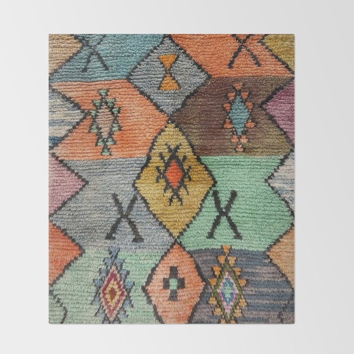 Traditional Vintage Moroccan Rug Throw Blanket Gallery Image 2