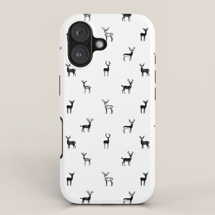 Reindeer animal art pattern iPhone Case Gallery Image 1