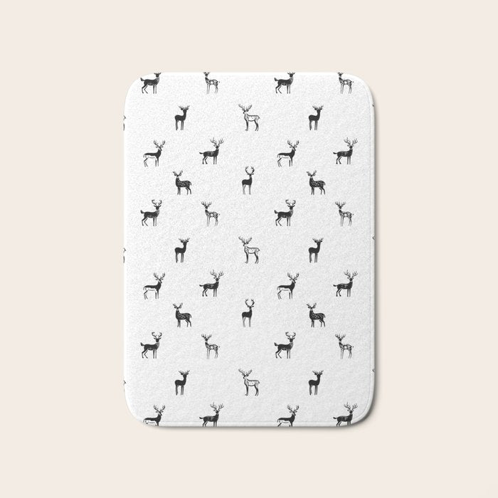 Reindeer animal art pattern Bath Mat Gallery Image 1