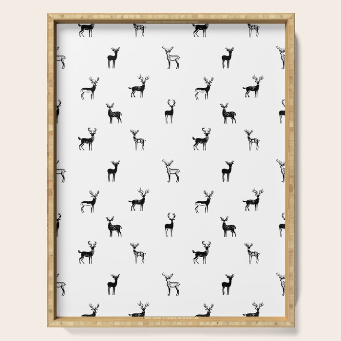 Reindeer animal art pattern Serving Tray Gallery Image 1