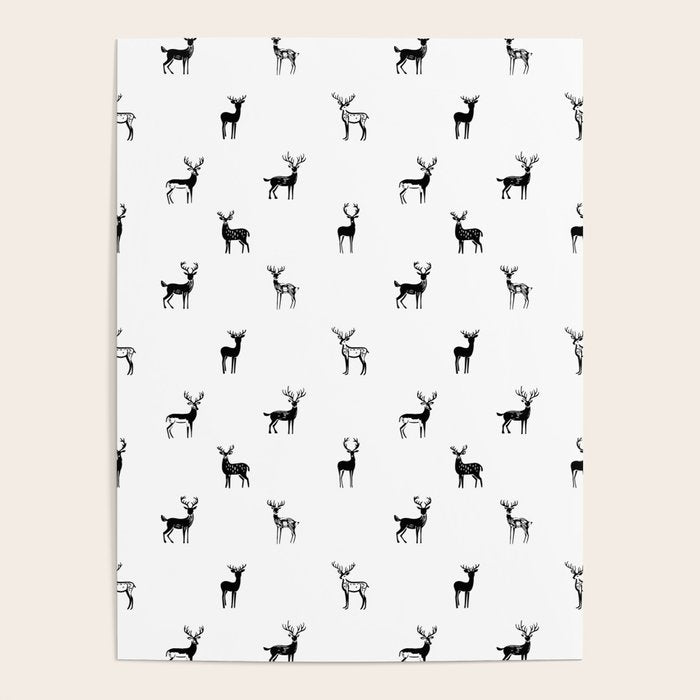 Reindeer animal art pattern Poster Gallery Image 4