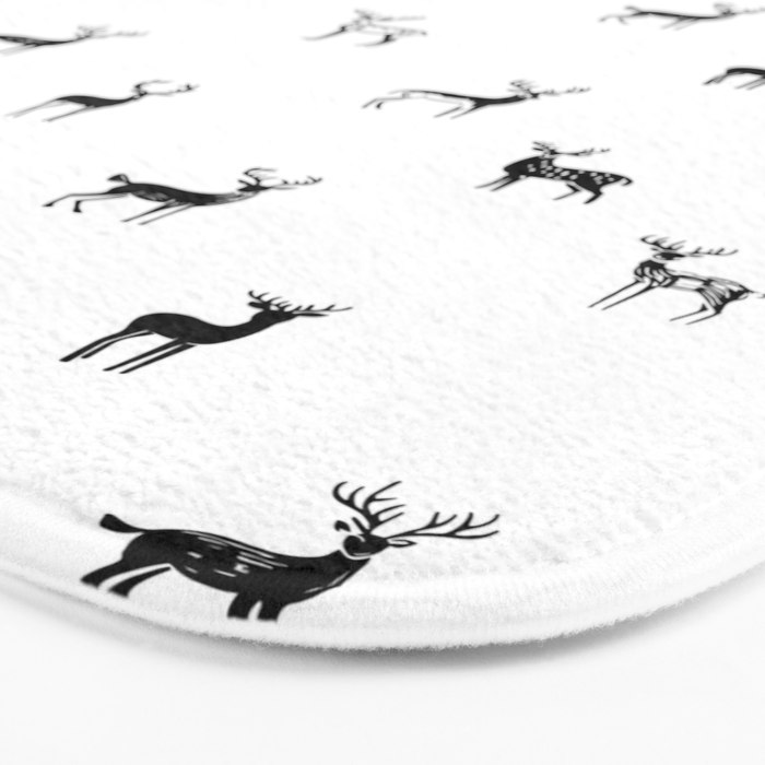 Reindeer animal art pattern Bath Mat Gallery Image 3