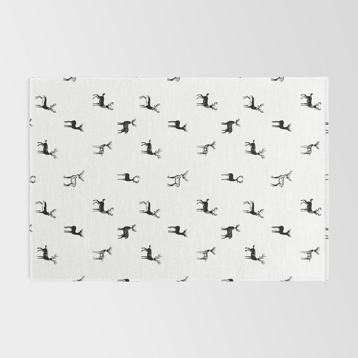 Reindeer animal art pattern Rug Gallery Image 2