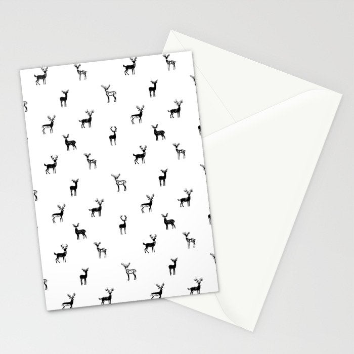 Reindeer animal art pattern Stationery Card Gallery Image 2