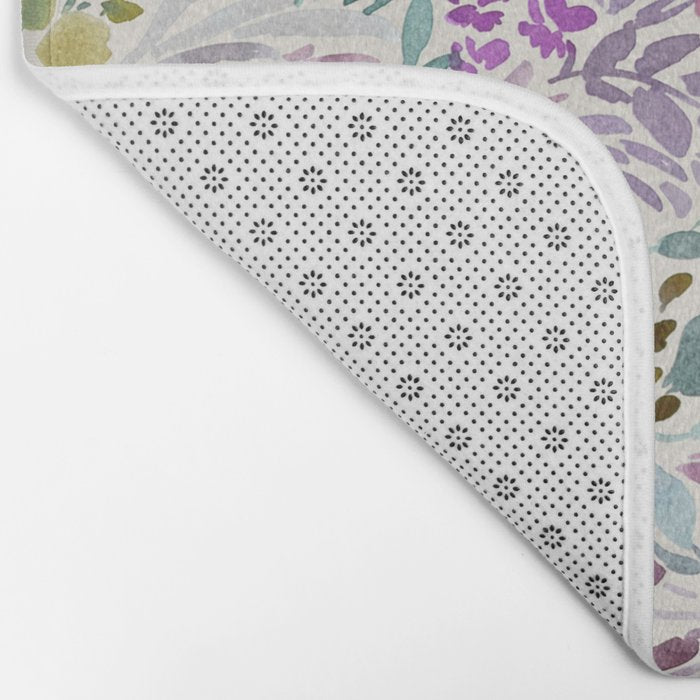 Beige Tory Flowers Bath Mat Gallery Image 2