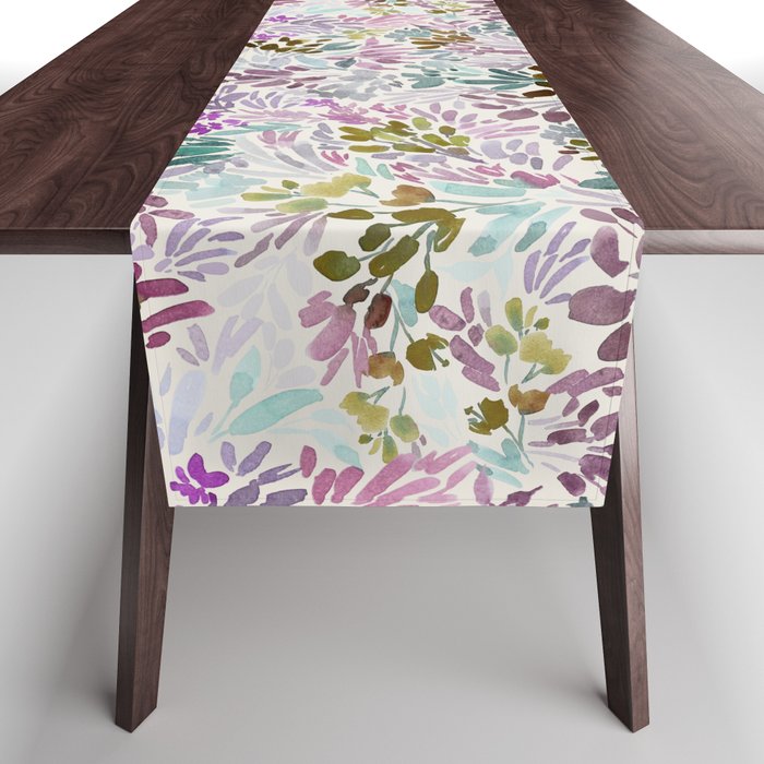 Beige Tory Flowers Table Runner Gallery Image 1