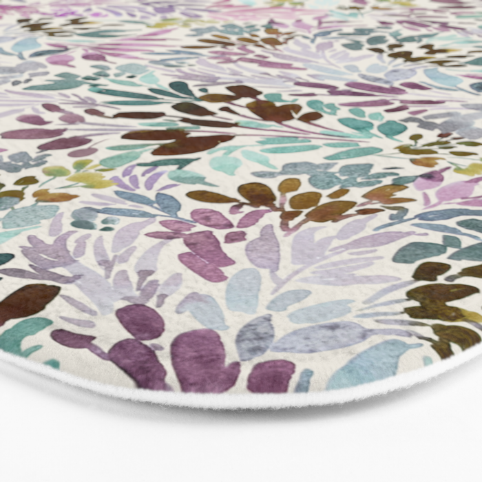 Beige Tory Flowers Bath Mat Gallery Image 3