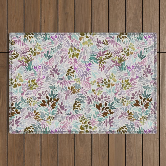 Beige Tory Flowers Outdoor Rug Gallery Image 1